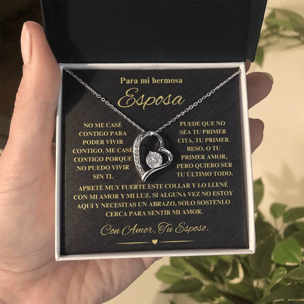 Regalo Para Esposa | Contigo | Collar Amor para siempre