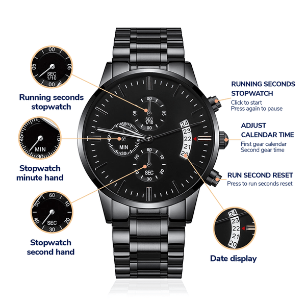 A Mi Hijo - Reloj Cronógrafo Negro CW103