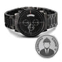 Reloj Cronógrafo Negro con Diseño Grabado UNCLE JAMES