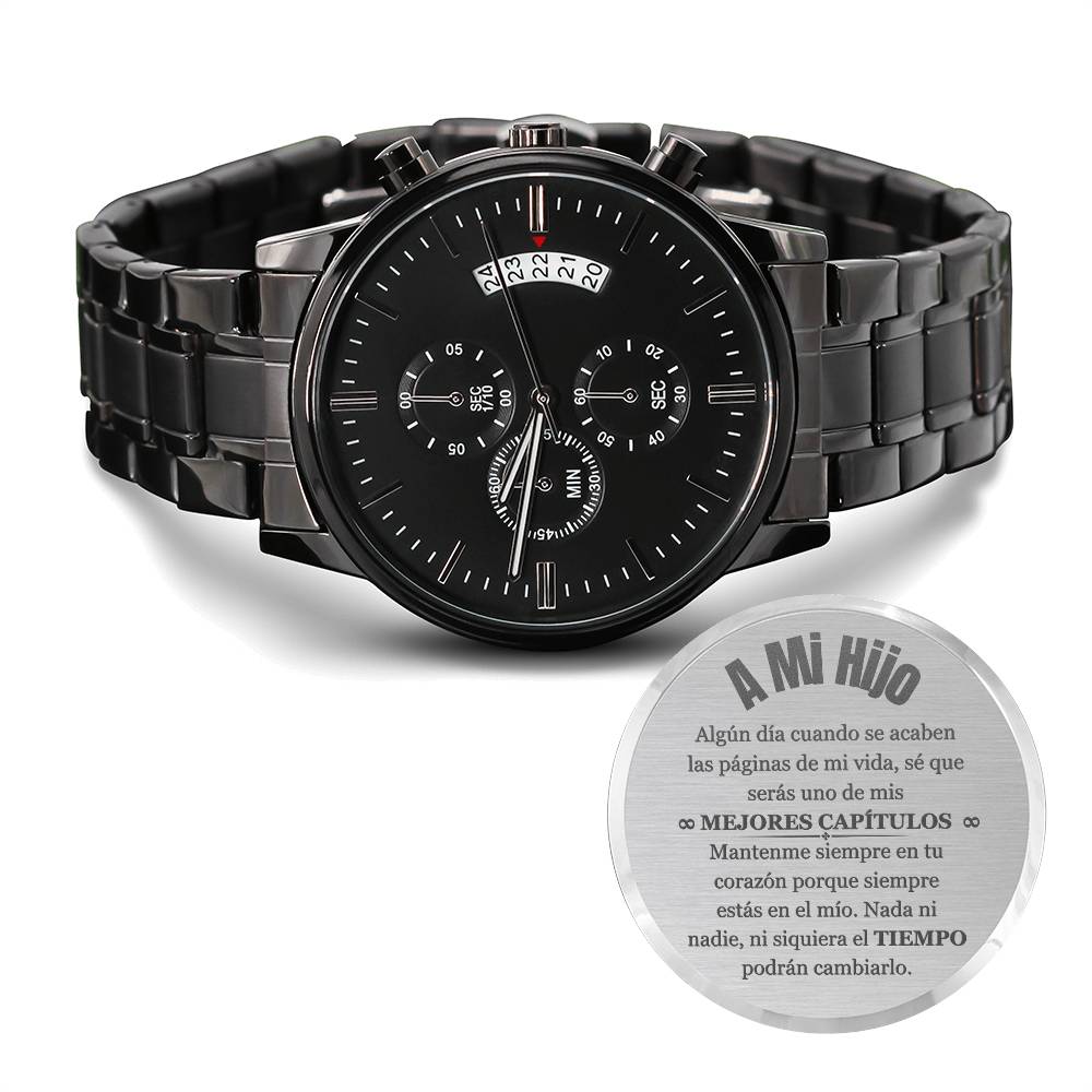 A Mi Hijo - Reloj Cronógrafo Negro CW103