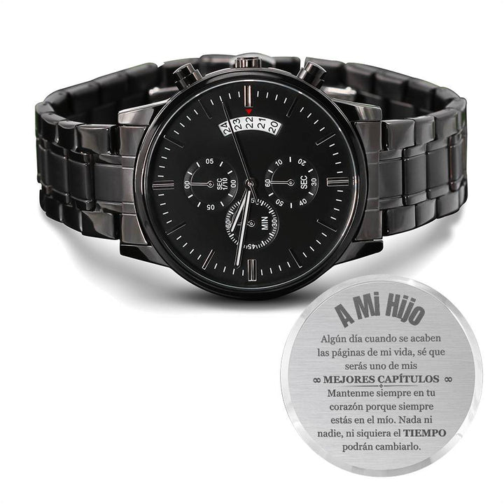A Mi Hijo - Reloj Cronógrafo Negro CW103