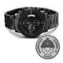 Reloj Cronógrafo Negro con Diseño Grabado JAMESITO