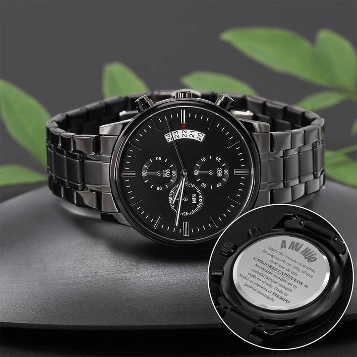 A Mi Hijo - Reloj Cronógrafo Negro CW103
