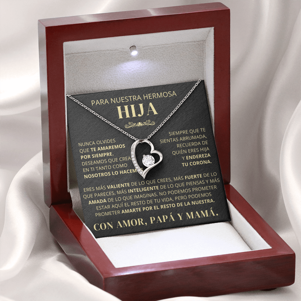 Regalo Para Hija | Nunca lo olvides | Collar de amor eterno – De Papá y Mamá
