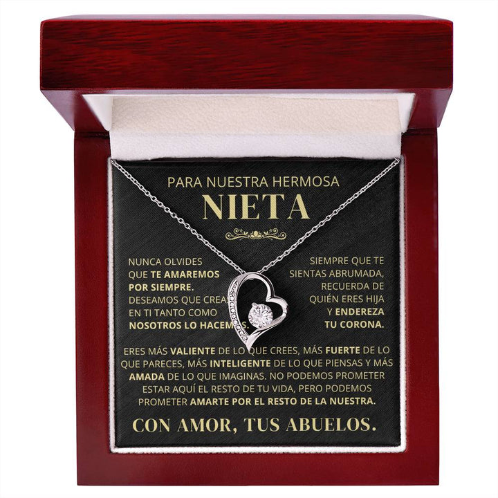 Regalo Para Nieta | Te amaremos por siempre | Collar de corazón