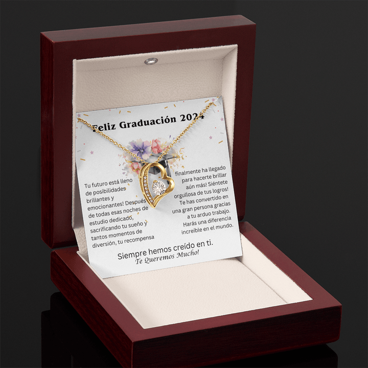 Regalo Para Hija | Graduación - Un futuro brillante te espera | Collar con Corazón