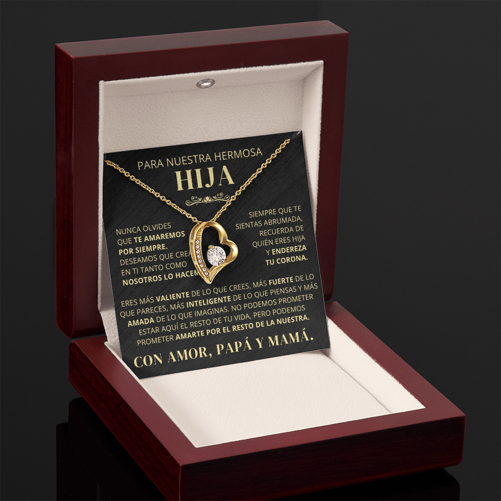 Regalo Para Hija | Nunca lo olvides | Collar de amor eterno – De Papá y Mamá