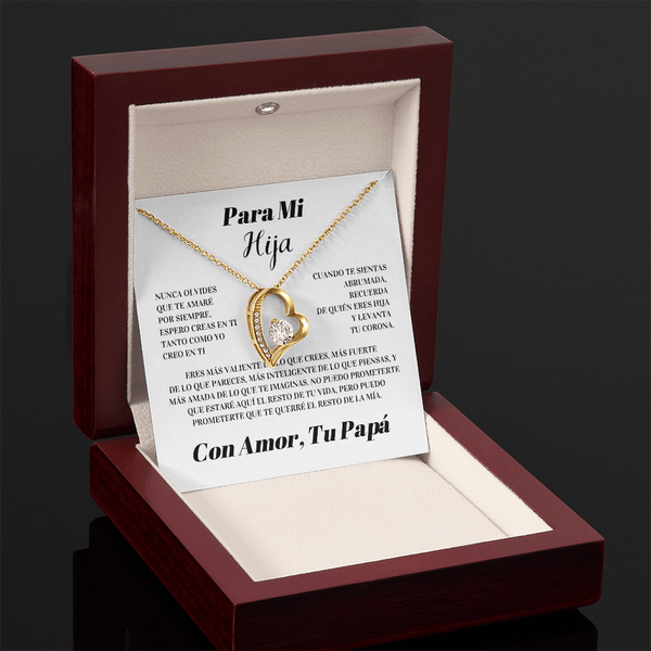 Regalo para hija | Siempre en mi corazón | Collar Amor eterno
