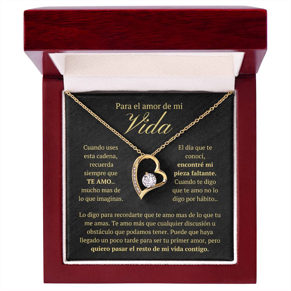Regalo Para Novia/Esposa | Mi vida por siempre contigo | Collar Amor para siempre