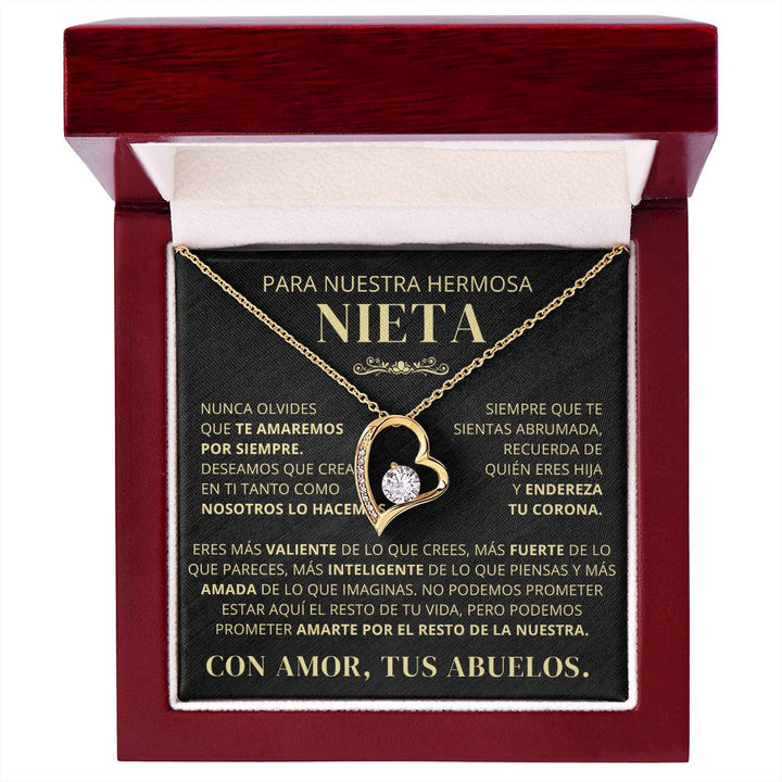 Regalo Para Nieta | Te amaremos por siempre | Collar de corazón