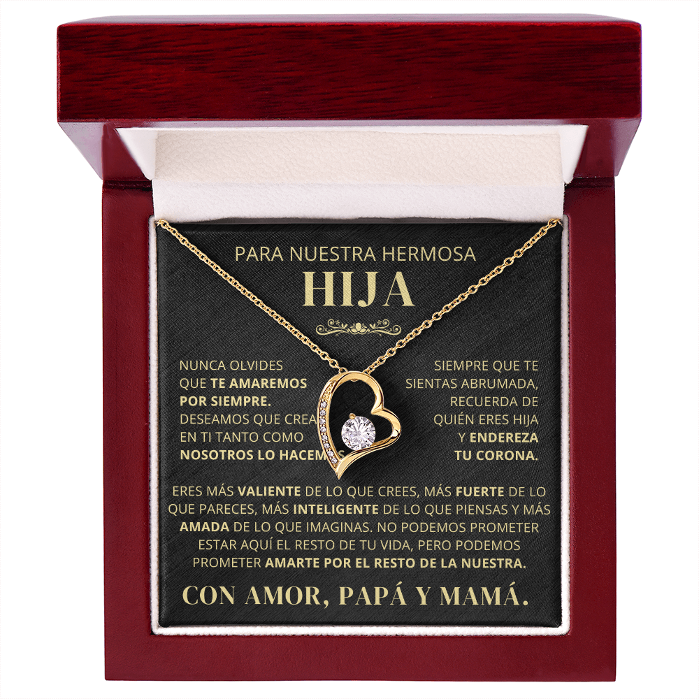 Regalo Para Hija | Nunca lo olvides | Collar de amor eterno – De Papá y Mamá