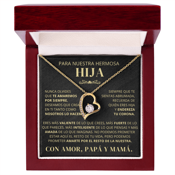 Regalo Para Hija | Nunca lo olvides | Collar de amor eterno – De Papá y Mamá
