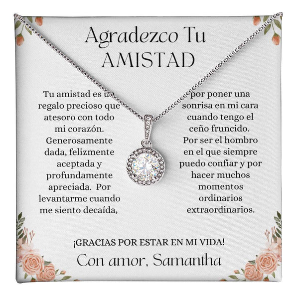 Regalo Para Amiga | Aprecio tu amistad | Collar de esperanza eterna