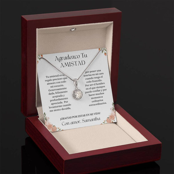 Regalo Para Amiga | Aprecio tu amistad | Collar de esperanza eterna