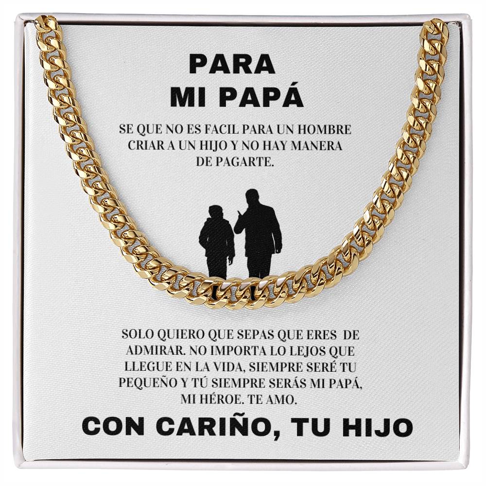 Regalo Para Papa | Te Amo | Cadena de Eslabones Cubanos