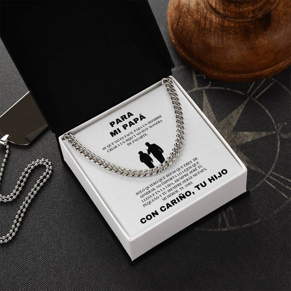 Regalo Para Papa | Te Amo | Cadena de Eslabones Cubanos