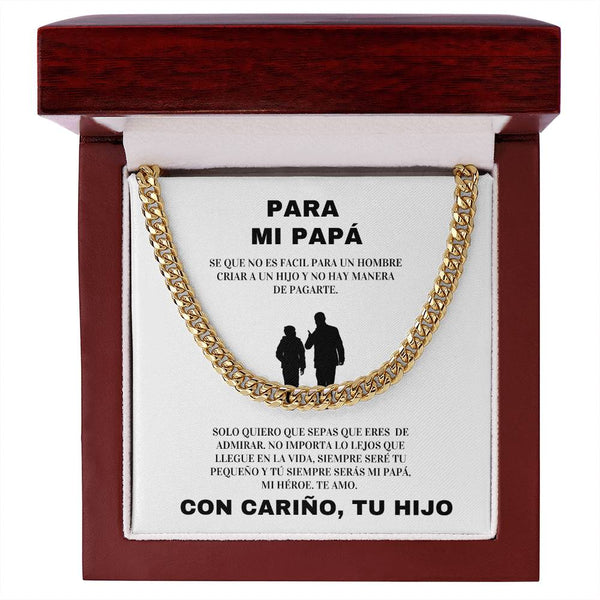 Regalo Para Papa | Te Amo | Cadena de Eslabones Cubanos