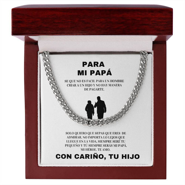 Regalo Para Papa | Te Amo | Cadena de Eslabones Cubanos