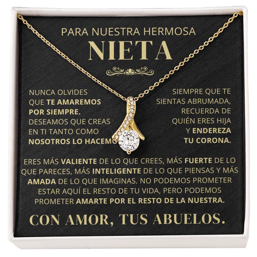 Para Nuestra Hermosa Nieta De Abuelos | Nunca Olvides Que Te Amaremos Por Siempre | Collar Alluring Beauty