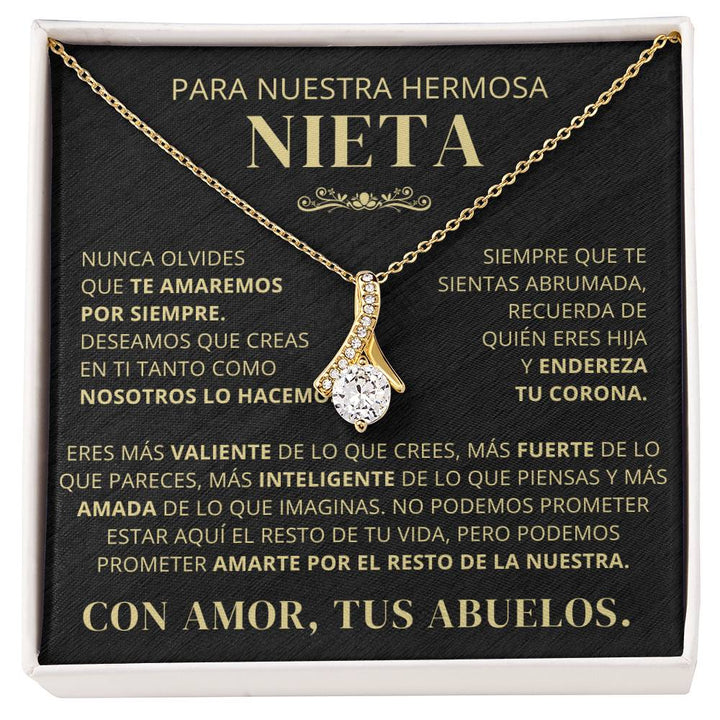 Para Nuestra Hermosa Nieta De Abuelos | Nunca Olvides Que Te Amaremos Por Siempre | Collar Alluring Beauty