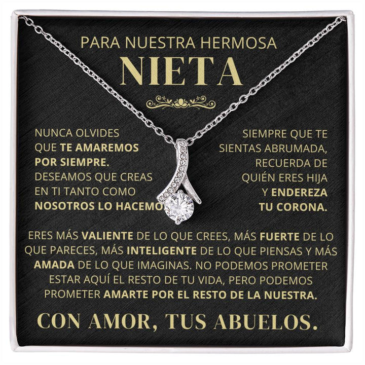 Para Nuestra Hermosa Nieta De Abuelos | Nunca Olvides Que Te Amaremos Por Siempre | Collar Alluring Beauty