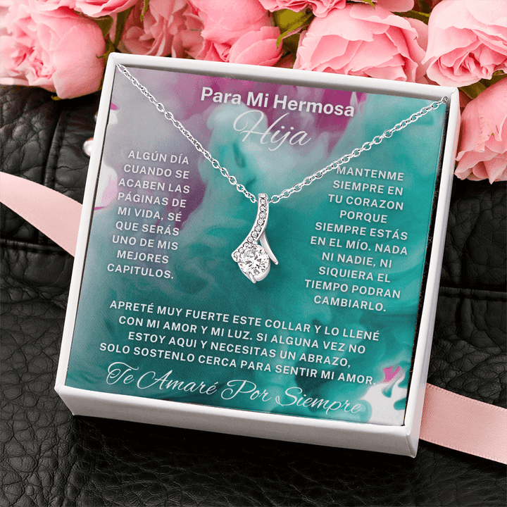 Regalo Para Hija | Mi vida cambió contigo | Atractivo collar