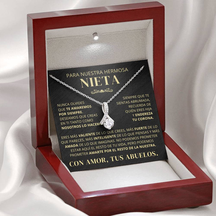 Para Nuestra Hermosa Nieta De Abuelos | Nunca Olvides Que Te Amaremos Por Siempre | Collar Alluring Beauty