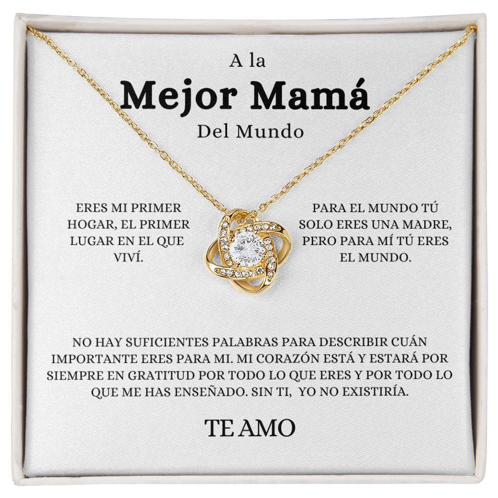 Regalo Para Madre | A La Mejor Mama | Collar de nudo de amo