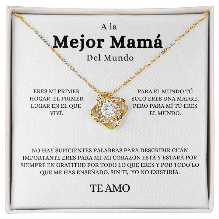 Regalo Para Madre | A La Mejor Mama | Collar de nudo de amo
