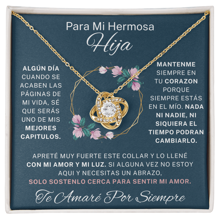 Regalo Para Hija | Contigo todo es mejor | Collar de nudo de amor