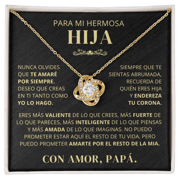Regalo para Hija Personalizable | Te Amaré por Siempre | Collar Love Knot