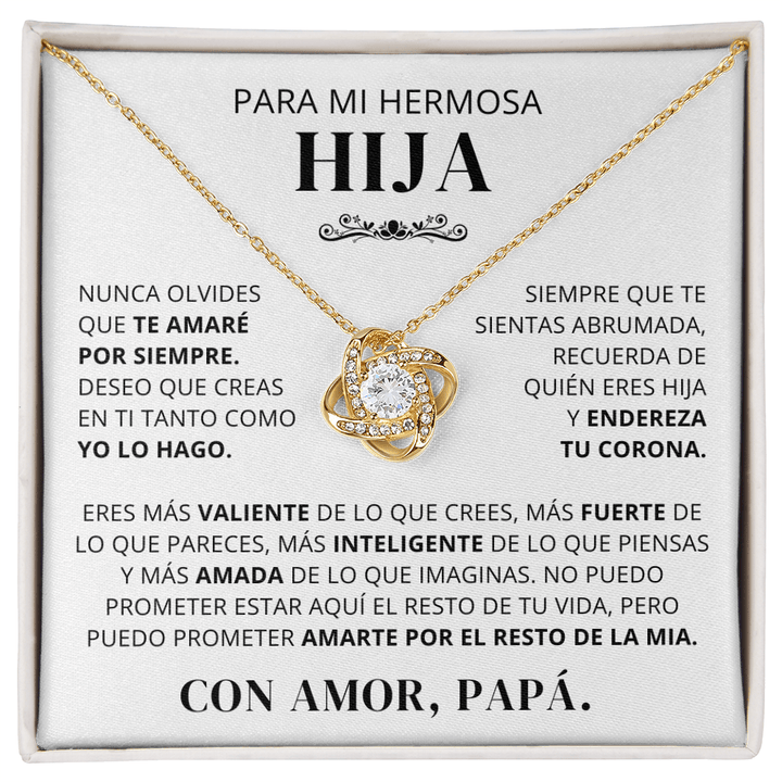 Regalo Para Hija | Siempre serás mi niña | Collar de nudo de amor