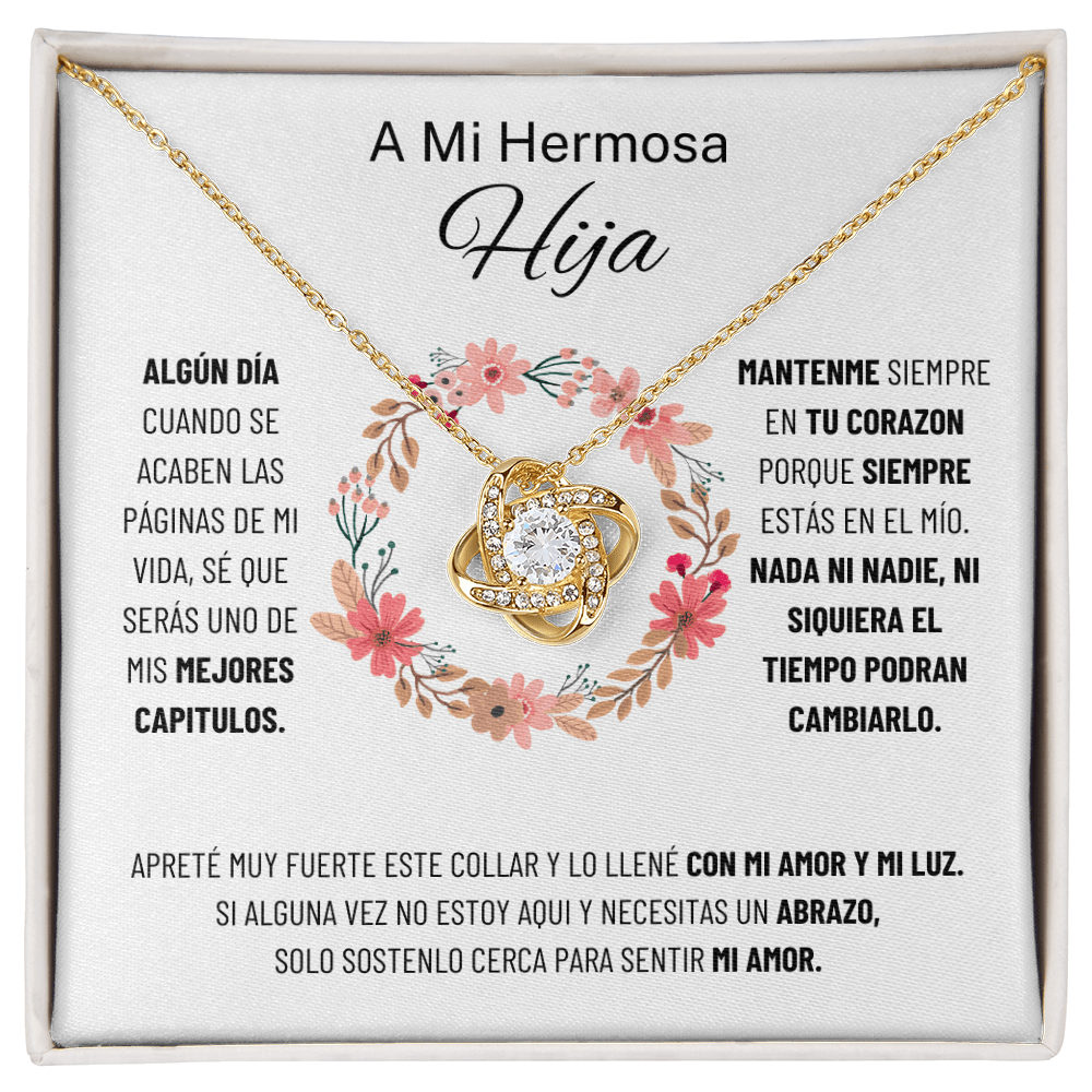 Regalo para mi hija | Mi hija más sucia | Collar con nudo de amor