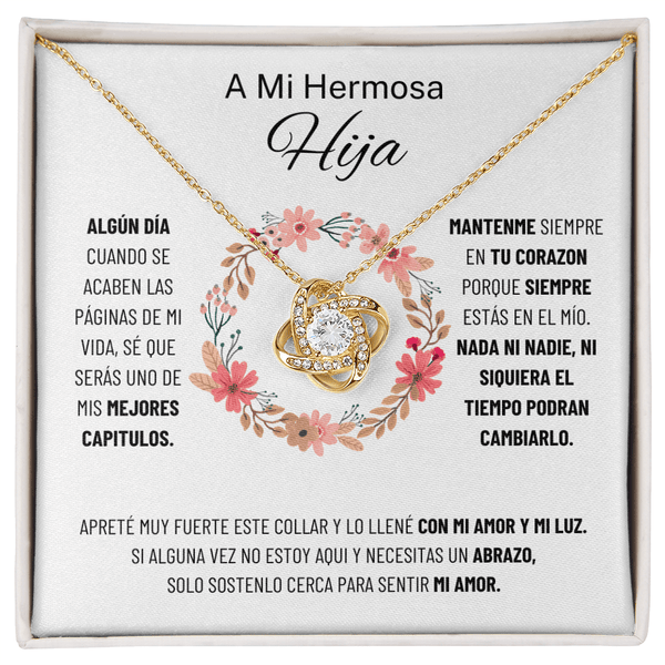 Regalo para mi hija | Mi hija más sucia | Collar con nudo de amor