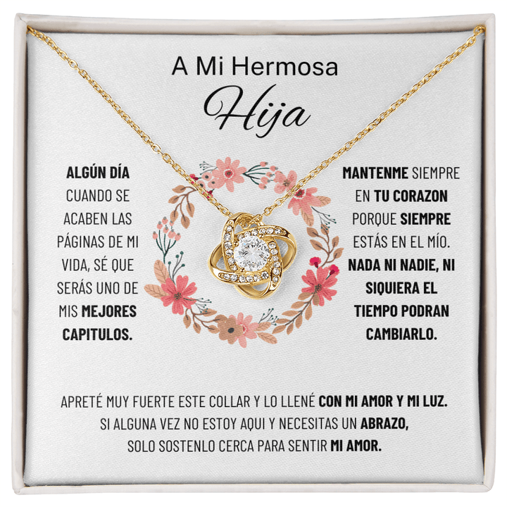 Regalo para mi hija | Mi hija más sucia | Collar con nudo de amor