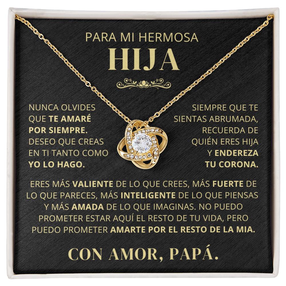 Regalo Para Hija | Te amo hija | Collar de nudo de amor