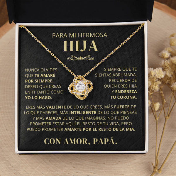 Regalo para Hija Personalizable | Te Amaré por Siempre | Collar Love Knot