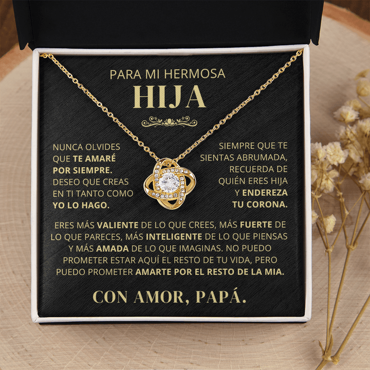 Regalo para Hija Personalizable | Te Amaré por Siempre | Collar Love Knot