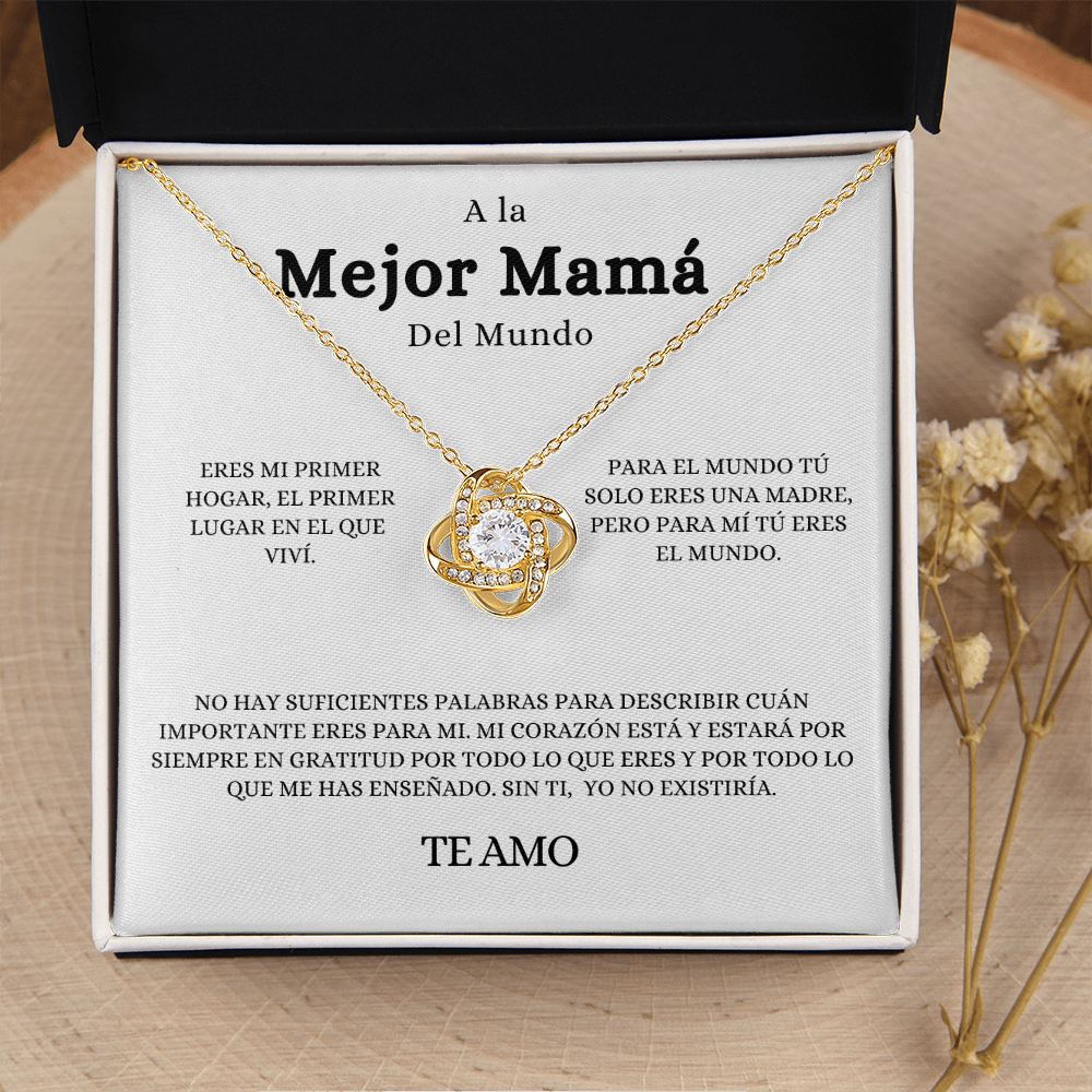 Regalo Para Madre | A La Mejor Mama | Collar de nudo de amo
