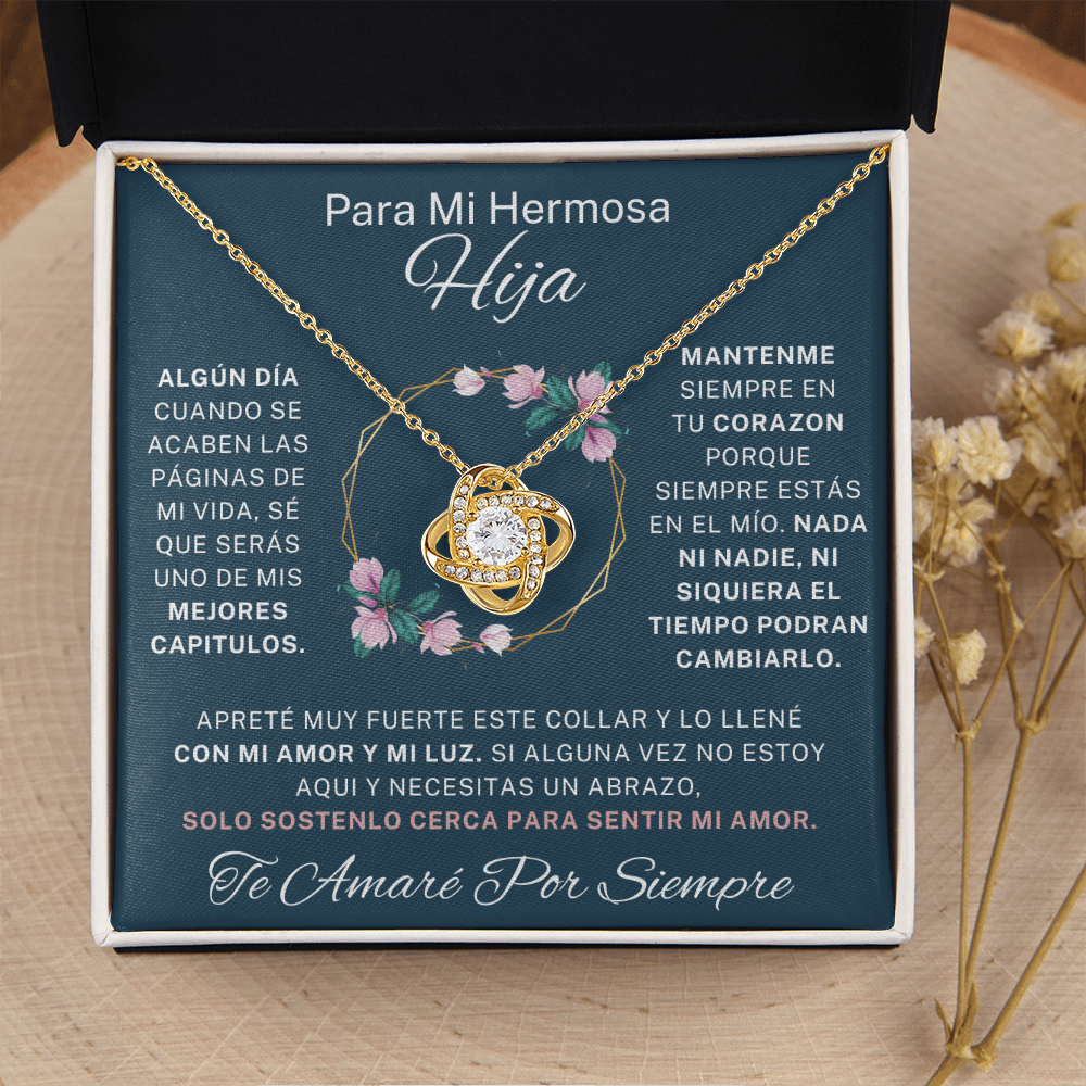 Regalo Para Hija | Contigo todo es mejor | Collar de nudo de amor