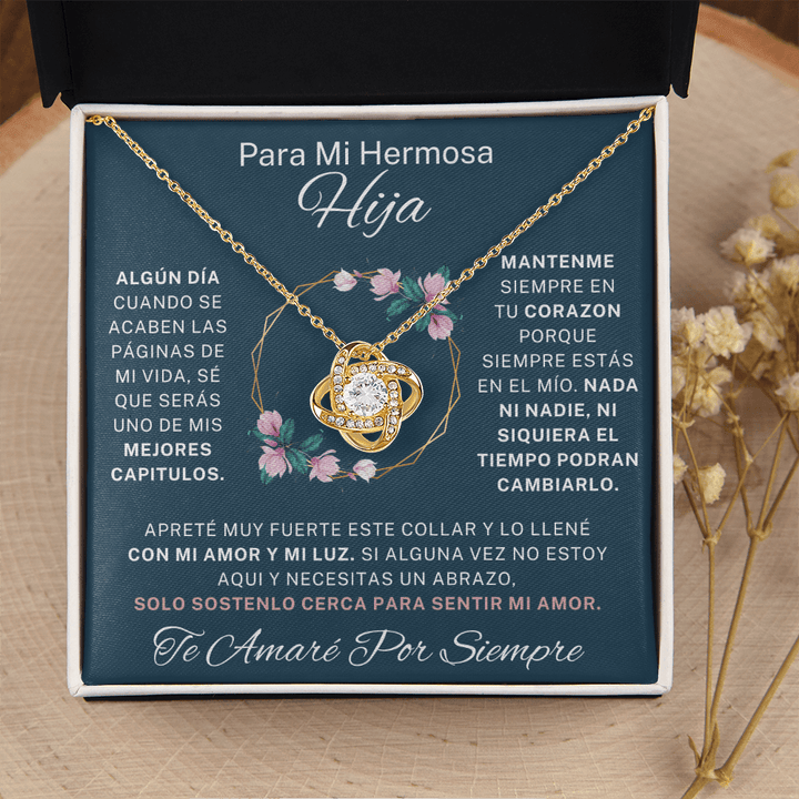 Regalo Para Hija | Contigo todo es mejor | Collar de nudo de amor