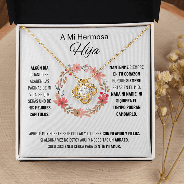 Regalo para mi hija | Mi hija más sucia | Collar con nudo de amor