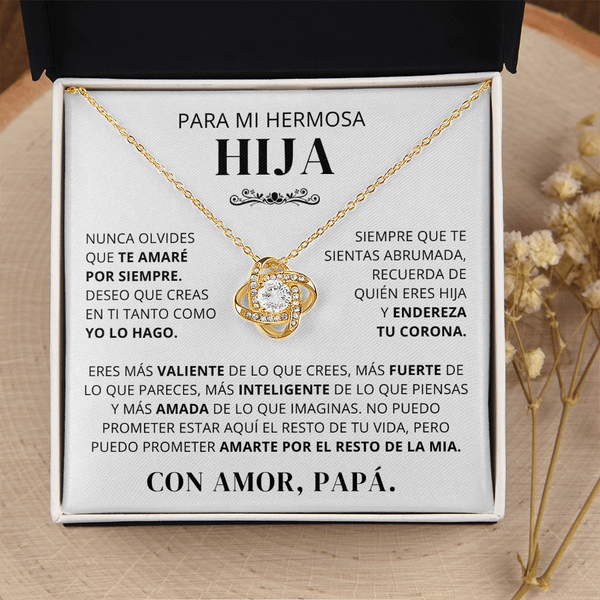 Regalo Para Hija | Siempre serás mi niña | Collar de nudo de amor