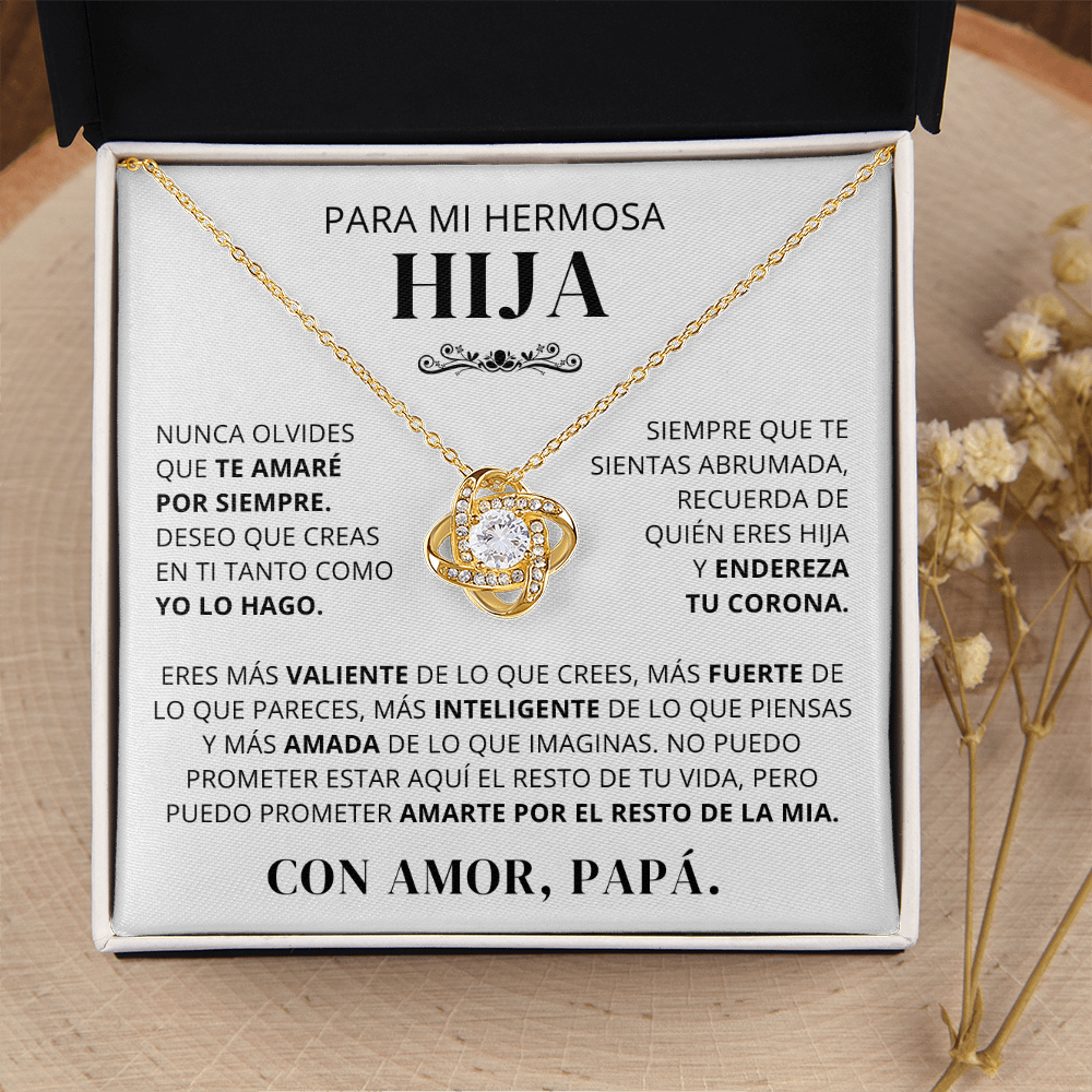Regalo Para Hija | Siempre serás mi niña | Collar de nudo de amor