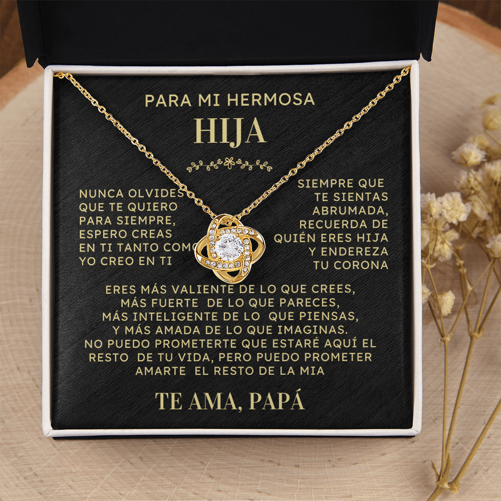 Regalo Para Hija | Contigo todo es mejor | Collar de nudo de amor