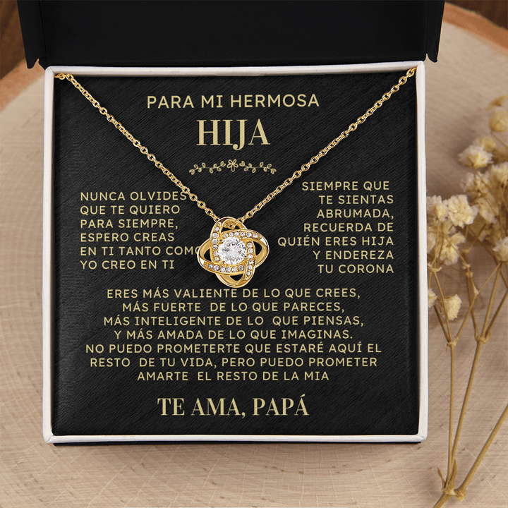 Regalo Para Hija | Contigo todo es mejor | Collar de nudo de amor