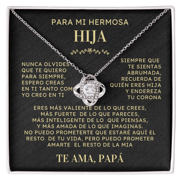 Regalo Para Hija | Contigo todo es mejor | Collar de nudo de amor