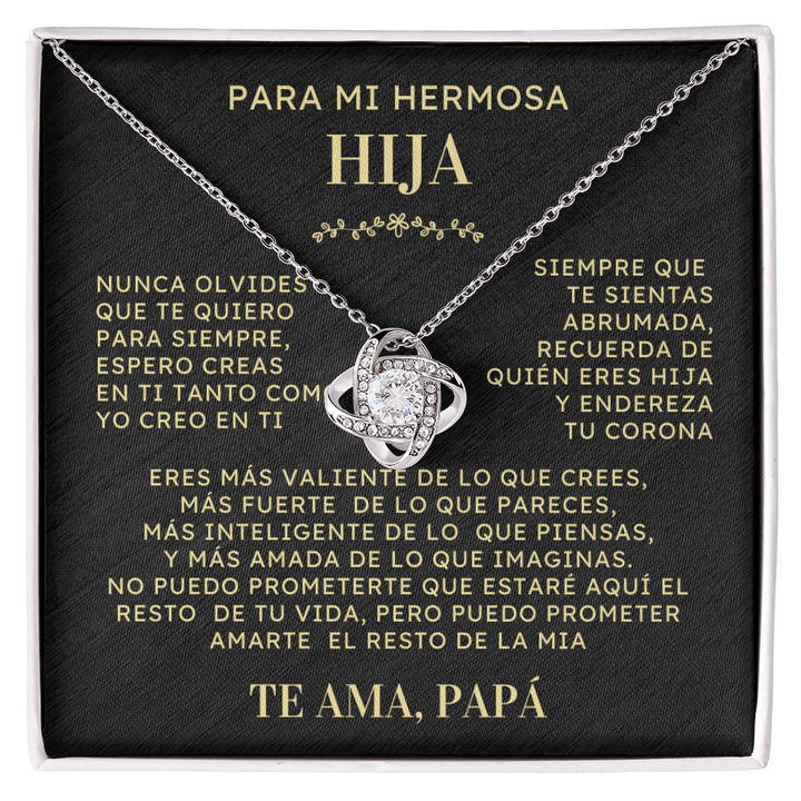 Regalo Para Hija | Contigo todo es mejor | Collar de nudo de amor