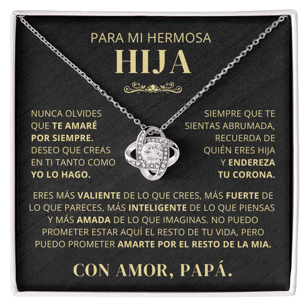 Regalo para Hija Personalizable | Te Amaré por Siempre | Collar Love Knot