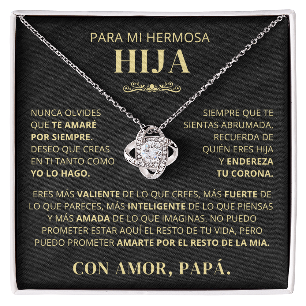 Regalo para hija | Eres mi todo| Collar con nudo de amor